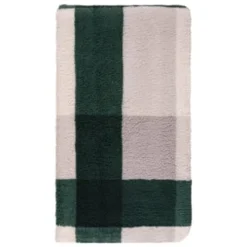 B&M Highland Green Check Sherpa Doublesided Throw -Chic Home Decor Store 388770 highland green check sherpa throw 2