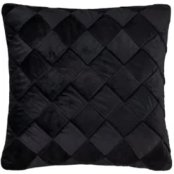 B&M Rubin Black Velvet Basket Weave Cushion