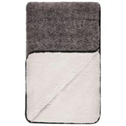 B&M Montana Two Tone Sherpa Throw - Charcoal -Chic Home Decor Store 388866 montana two tone sherpa throw charcoal 3