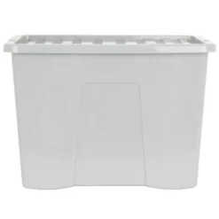 B&M Storage Box With Lid 80L - Grey -Chic Home Decor Store 391381 grey 80l storage box and lid