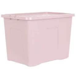 B&M Storage Box With Lid 80L - Dusty Pink