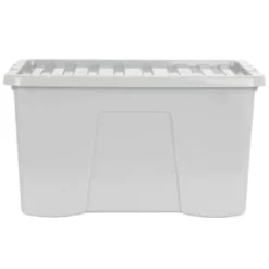 B&M Storage Box With Lid 60L - Grey 7 B&M Storage Box With Lid 60L - Grey -Chic Home Decor Store 391387 grey 60l storage box 4