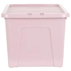 B&M Storage Box With Lid 60L - Dusty Pink -Chic Home Decor Store 391389 dusty pink 60l storage box 2