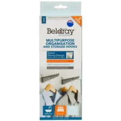 Beldray Multi-Purpose Organisation Hooks 2pk -Chic Home Decor Store 392146 beldray 2 pack multipurpose organisation and storage hooks 5