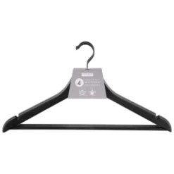 B&M Matt Black Wooden Hangers 4pk