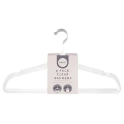 B&M Adult Clear Plastic Hanger 6pk
