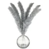 B&M Grey Pampas In Glass Vase