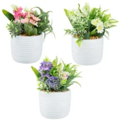 Bloom Mixed Flowers In Pot - White -Chic Home Decor Store 392829 mixed flowers in pot group