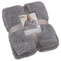 Home Essentials Teddy TV Blanket - Charcoal