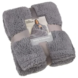 Home Essentials Teddy TV Blanket - Charcoal 1 Home Essentials Teddy TV Blanket - Charcoal