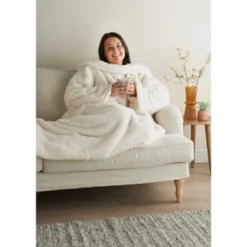 Home Essentials Teddy TV Blanket - Cream -Chic Home Decor Store 393427 home essentials teddy tv blanket cream