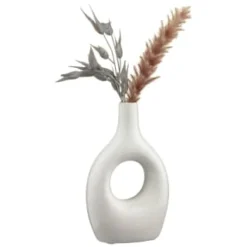 B&M Dried Flowers In Donut Vase