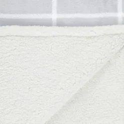 Winston Grey Check Sherpa Throw -Chic Home Decor Store 394978 winston grey check sherpa throw 2