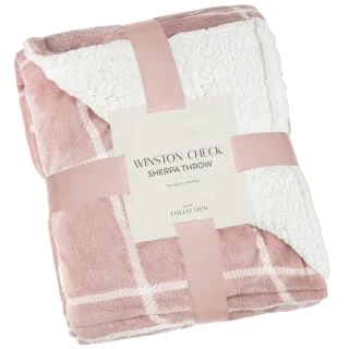 Winston Blush Sherpa Check Throw 1 Winston Blush Sherpa Check Throw