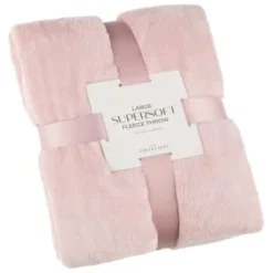Large Blush Fleece Throw