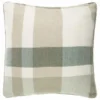 Country Check Cushion With Pipe - Sage Green