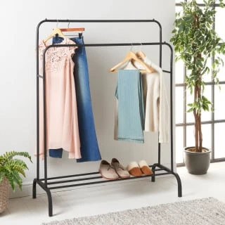 Spaceways Double Garment Rail With Rack 1 Spaceways Double Garment Rail With Rack