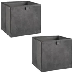 Lokken Velvet Storage Cubes 2pk - Grey -Chic Home Decor Store 395825 2pk velvet lokken storage cubes grey 3