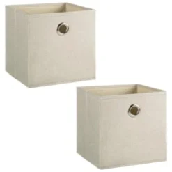 Lokken Linen Storage Cubes 2pk - Natural 6 Lokken Linen Storage Cubes 2pk - Natural -Chic Home Decor Store 395852 2pk linen lokken storage cubes natural 3
