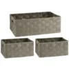 B&M Caen Set Of 3 Paper Rope Baskets - Grey