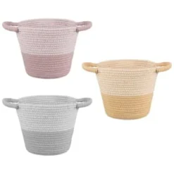 B&M Two Tone Rope Basket - Grey -Chic Home Decor Store 395885 395886 395887 two tone rope basket group