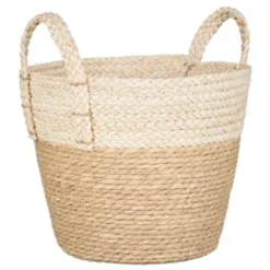 B&M White Bottom 2 Tone Wicker Basket