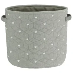 B&M Heart Fabric Basket - Grey