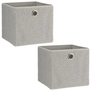 Lokken Teddy Storage Cubes 2pk - Grey 2 Lokken Teddy Storage Cubes 2pk - Grey - Image 2