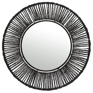 B&M Seagrass Mirror - Black 1 B&M Seagrass Mirror - Black